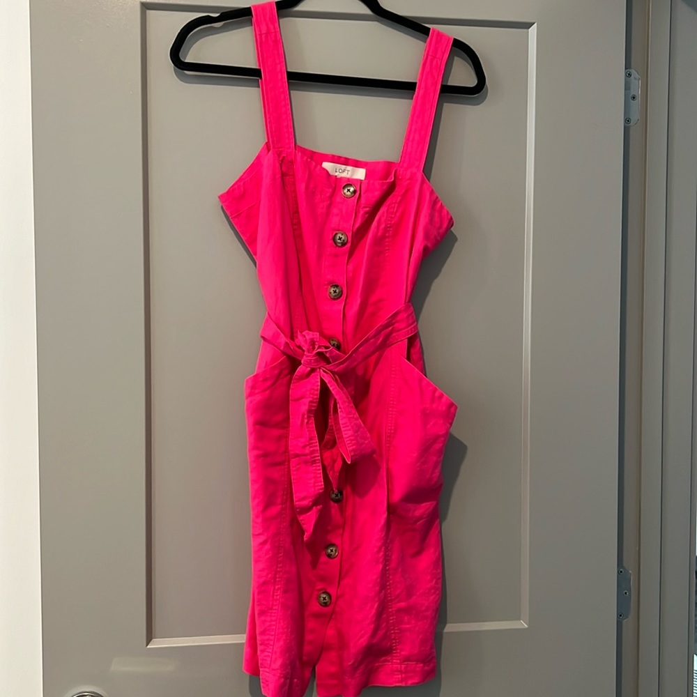 Pink button down dress